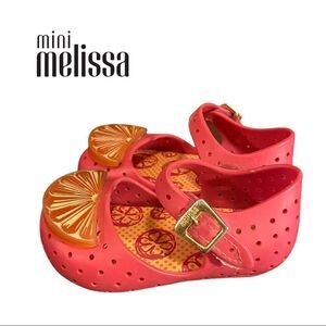 Mini Melissa Little Girl's Pink Orange Slice Velcro Shoes 5